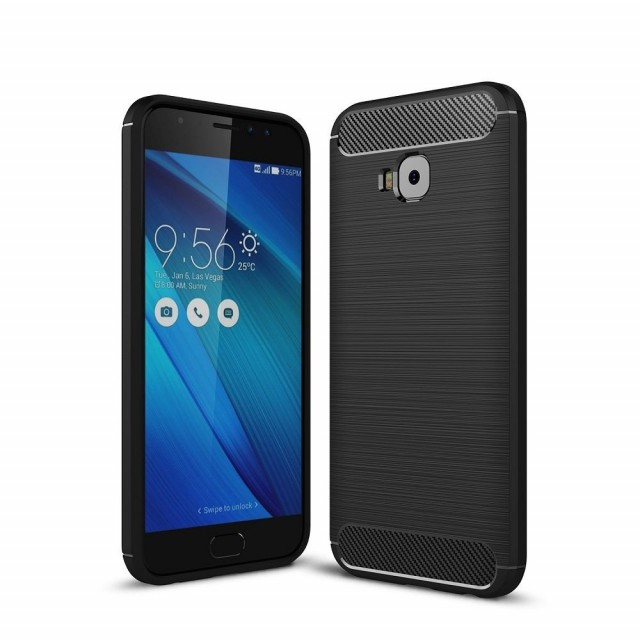 Tech-Flex TPU Deksel Carbon Asus ZenFone 4 Selfie Pro svart