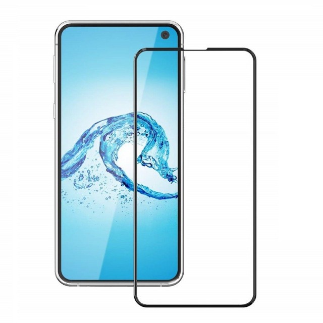 Herdet glass 3D Buet skjermbeskytter heldekkende Galaxy S10e svart kant