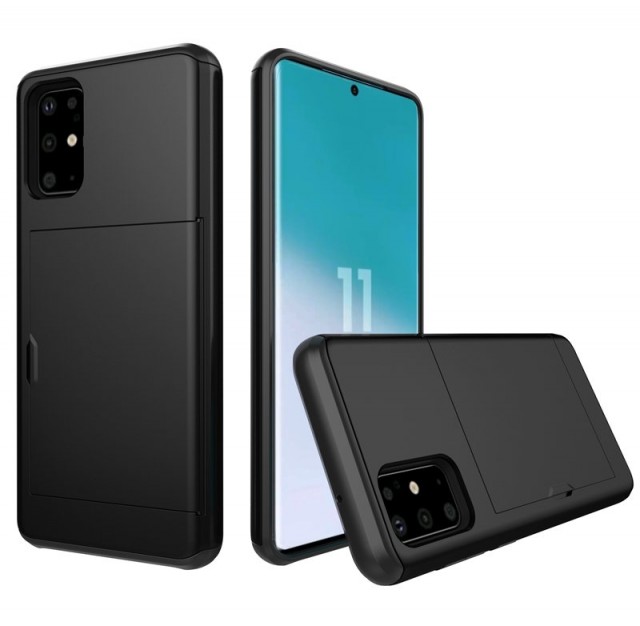 Hybrid TPU + PC Deksel plass til kort Samsung Galaxy S20 svart