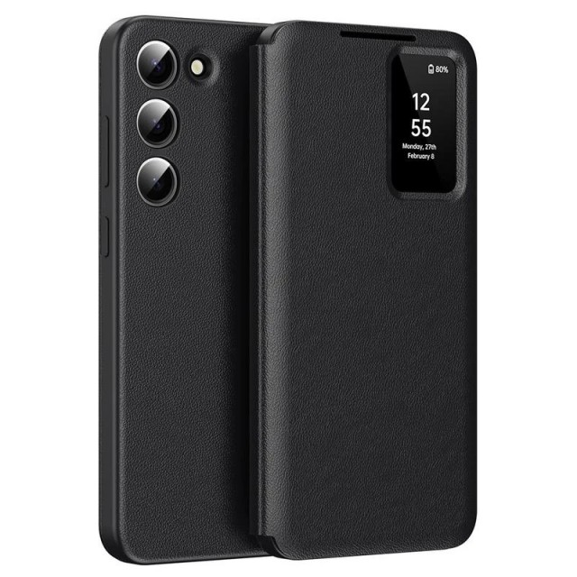 Smart Clear View Flip deksel Samsung Galaxy S22+ Plus 5G - Svart