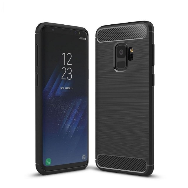 Tech-Flex TPU Deksel Carbon for Galaxy S9 svart