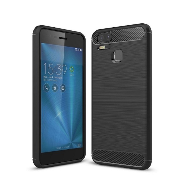 Tech-Flex TPU Deksel Carbon Asus ZenFone Zoom S svart