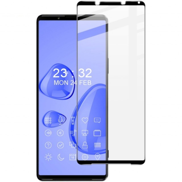 IMAK Herdet Glass skjermbeskytter Sony Xperia 1 V svart kant